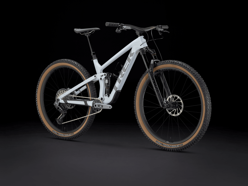 Trek Top Fuel 9.8 GX AXS 2024 Full Suspension MTB - Grey Pearl-1