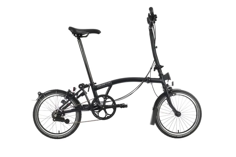 Brompton H6L High Bar C Line Explore 2024 Folding Bike - Black - Ext Post - Dynamo