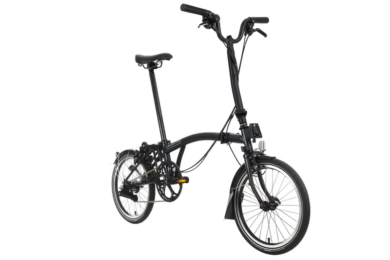 Brompton H6L High Bar C Line Explore 2024 Folding Bike - Black - Ext Post - Dynamo-1