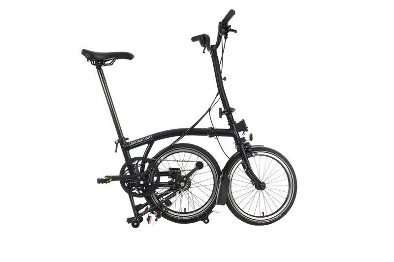 Brompton H6L High Bar C Line Explore 2024 Folding Bike - Black - Ext Post - Dynamo-2