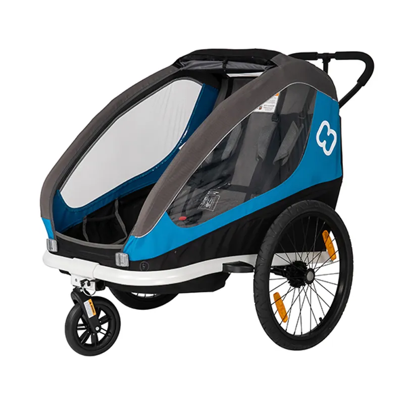 Hamax Traveller Twin Child Bike Trailer - Blue/Grey-1