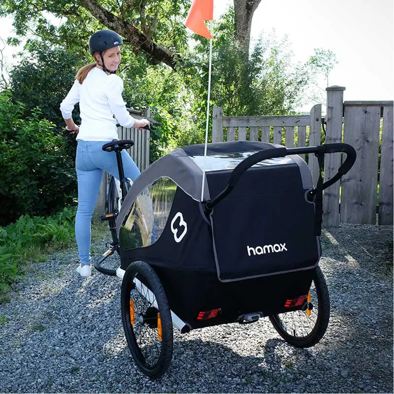 Hamax Traveller Twin Child Bike Trailer - Black/Grey-3