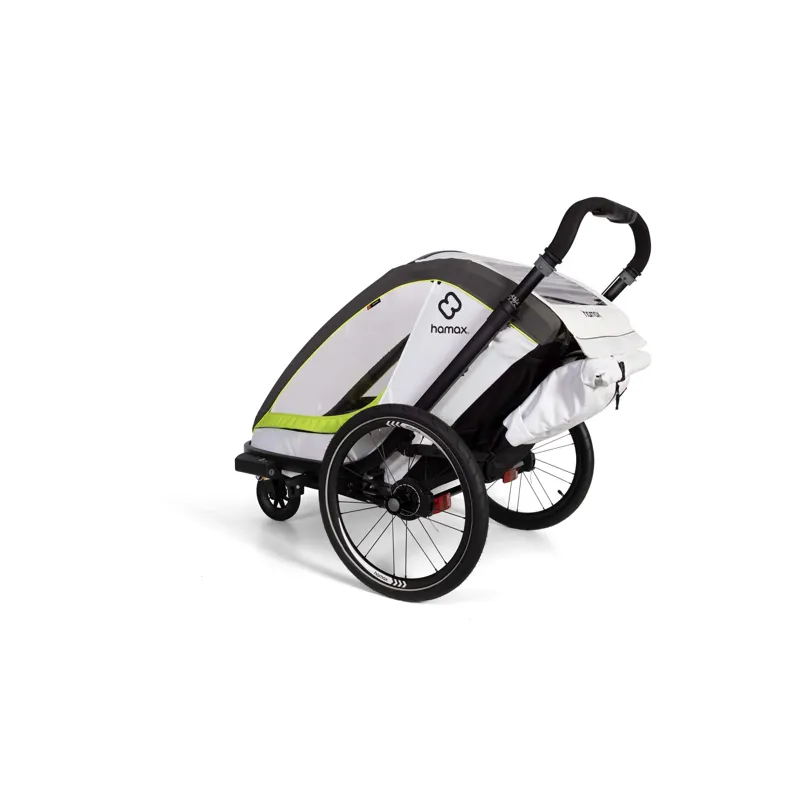 Hamax Breeze Twin Child Bike Trailer - White/Green-8