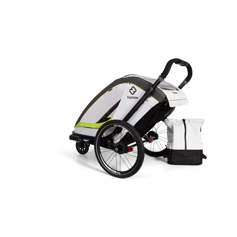 Hamax Breeze Twin Child Bike Trailer - White/Green-9