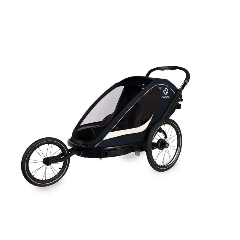 Hamax Breeze Twin Child Bike Trailer - Navy/Cream-1