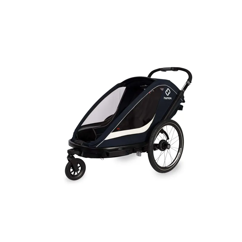 Hamax Breeze Twin Child Bike Trailer - Navy/Cream-2