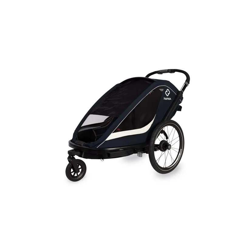 Hamax Breeze Twin Child Bike Trailer - Navy/Cream-3