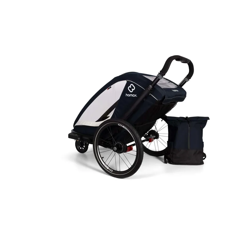 Hamax Breeze Twin Child Bike Trailer - Navy/Cream-7