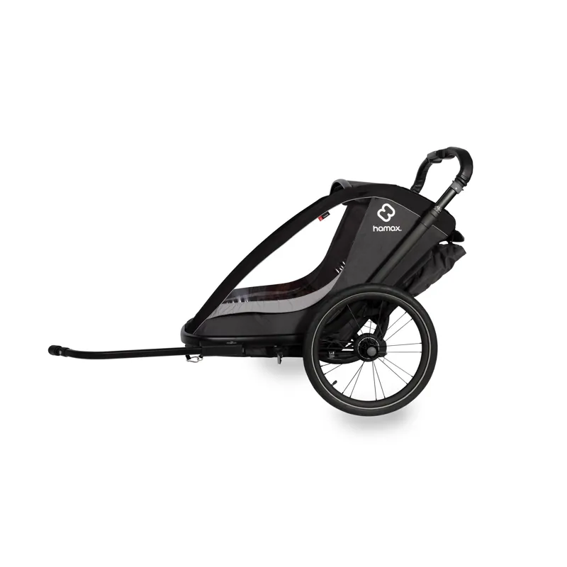 Hamax Cocoon Twin Child Bike Trailer - Grey/Black-2