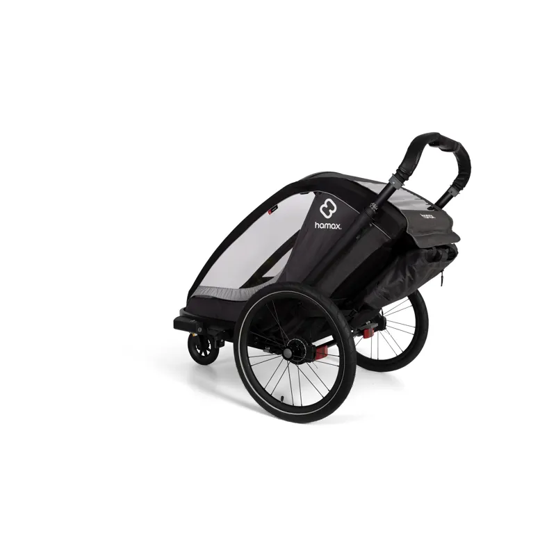 Hamax Cocoon Twin Child Bike Trailer - Grey/Black-9