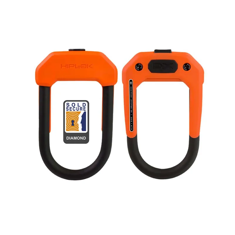 HipLok DX D Lock Hardened Diamond Sold Secure - Orange- 14mmx15x8.5cm