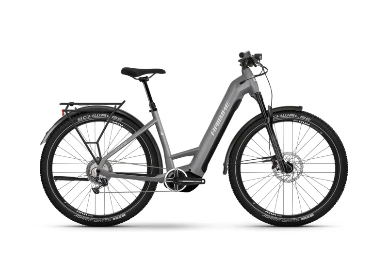 Haibike Trekking 7 Low 2023 Electric Hybrid Bike - Urban Grey/White
