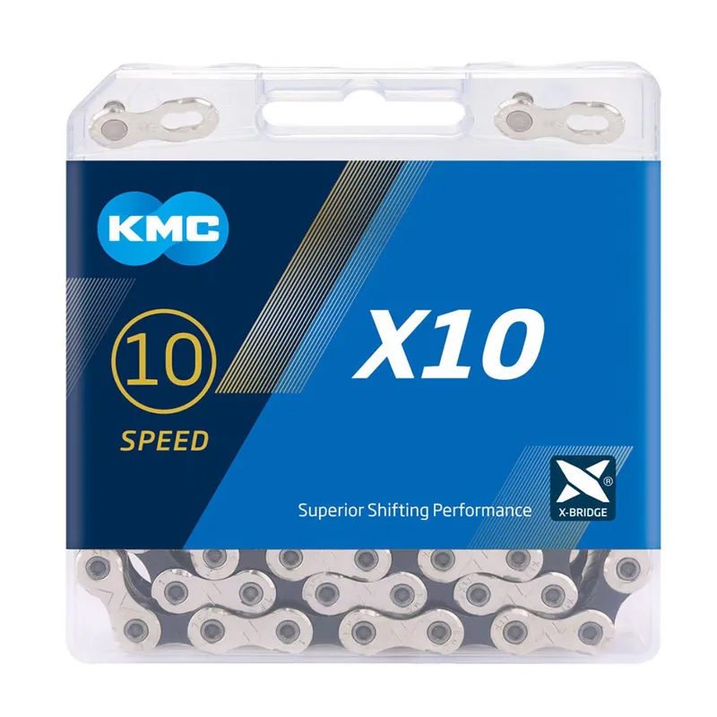KMC X10 10 Speed Chain - 122 Links - Silver/Black-1