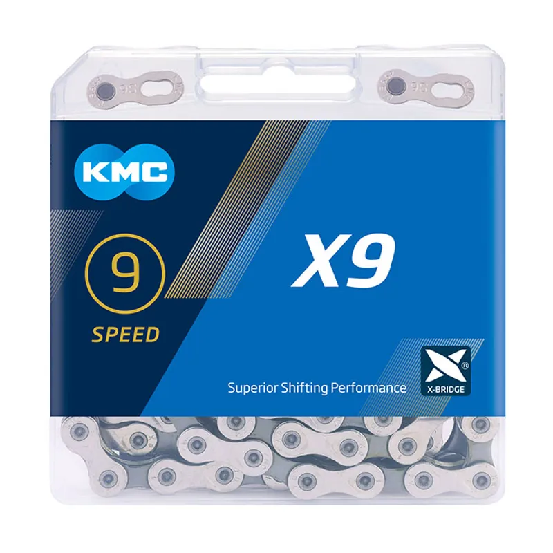 KMC X9 122 Links 9 Speed Chain - Silver/Grey