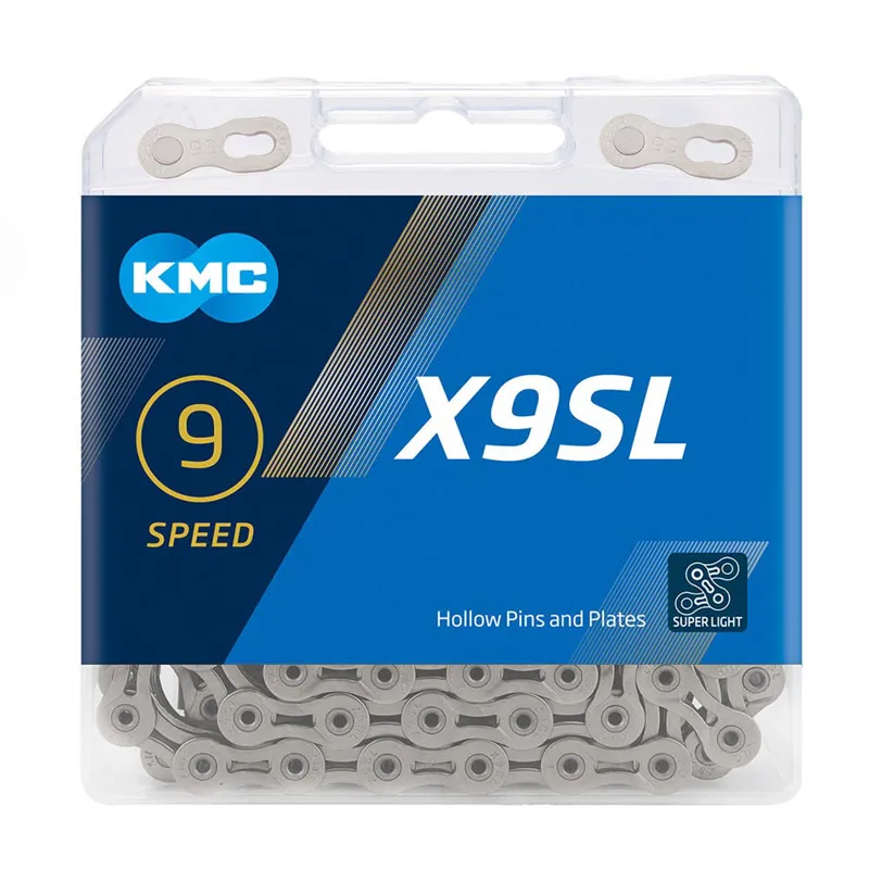 KMC X9 SL 9 Speed Chain - 114 Links - Silver-1