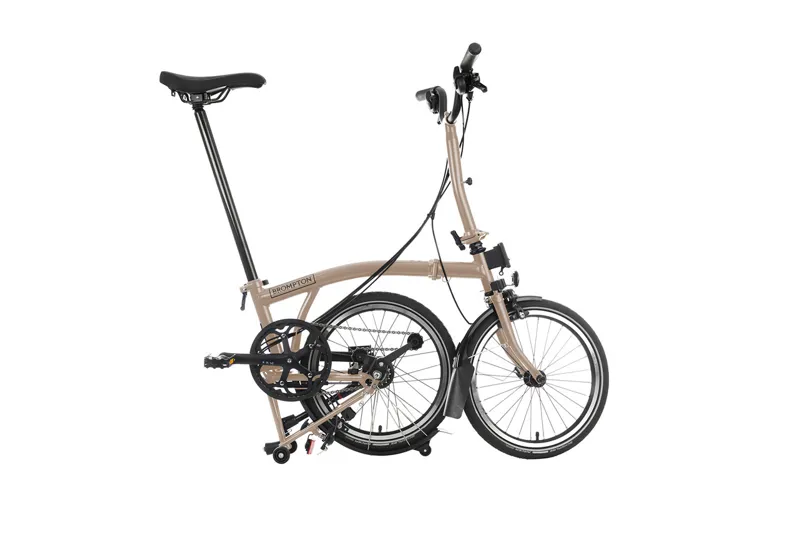 Brompton M6R Mid Bar C Line Explore 2024 Folding Bike - Dune Sand-1