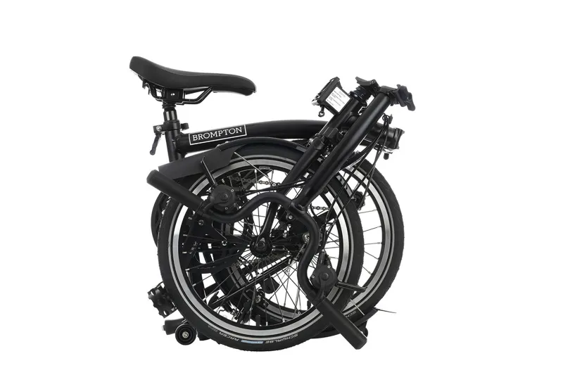 Brompton M6L Mid Bar C Line Explore 2024 Folding Bike - Black-2