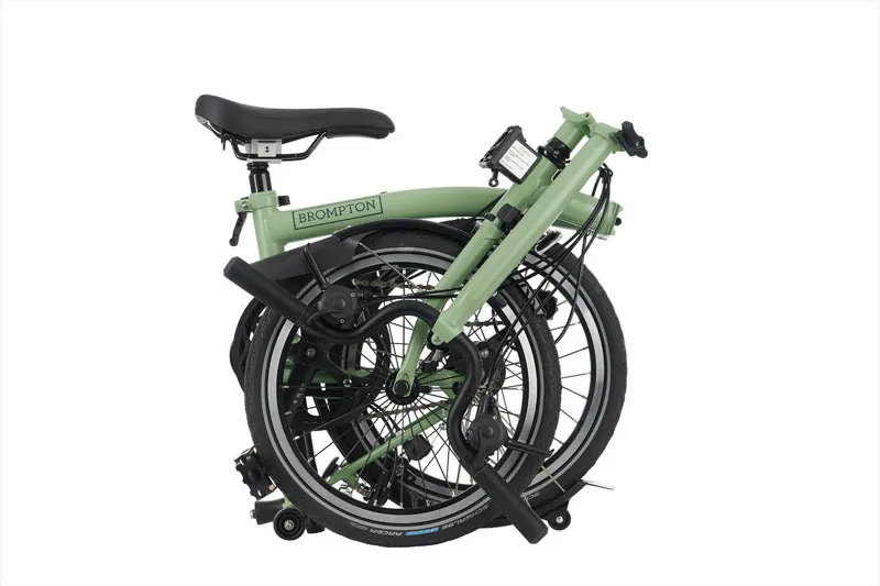 Brompton M6L Mid Bar C Line Explore 2024 Folding Bike - Matcha Green-2