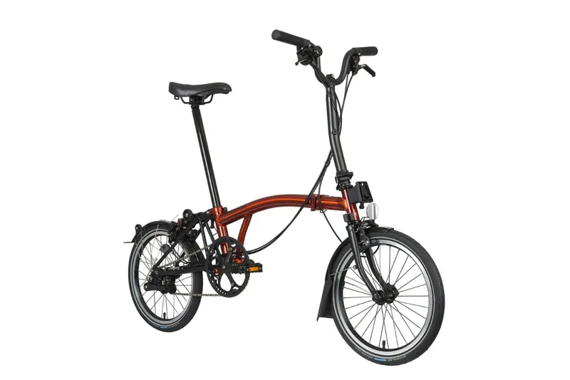 Brompton M6L Mid Bar C Line Explore 2024 Folding Bike - Flame Lacquer-1
