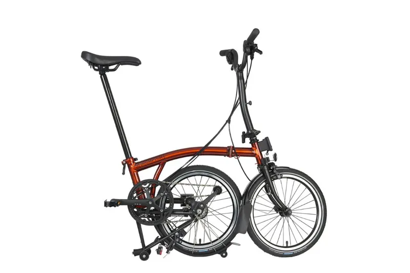Brompton M6L Mid Bar C Line Explore 2024 Folding Bike - Flame Lacquer-2