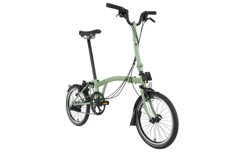 Brompton M6L Mid Bar C Line Explore 2024 Folding Bike - Matcha Green-1