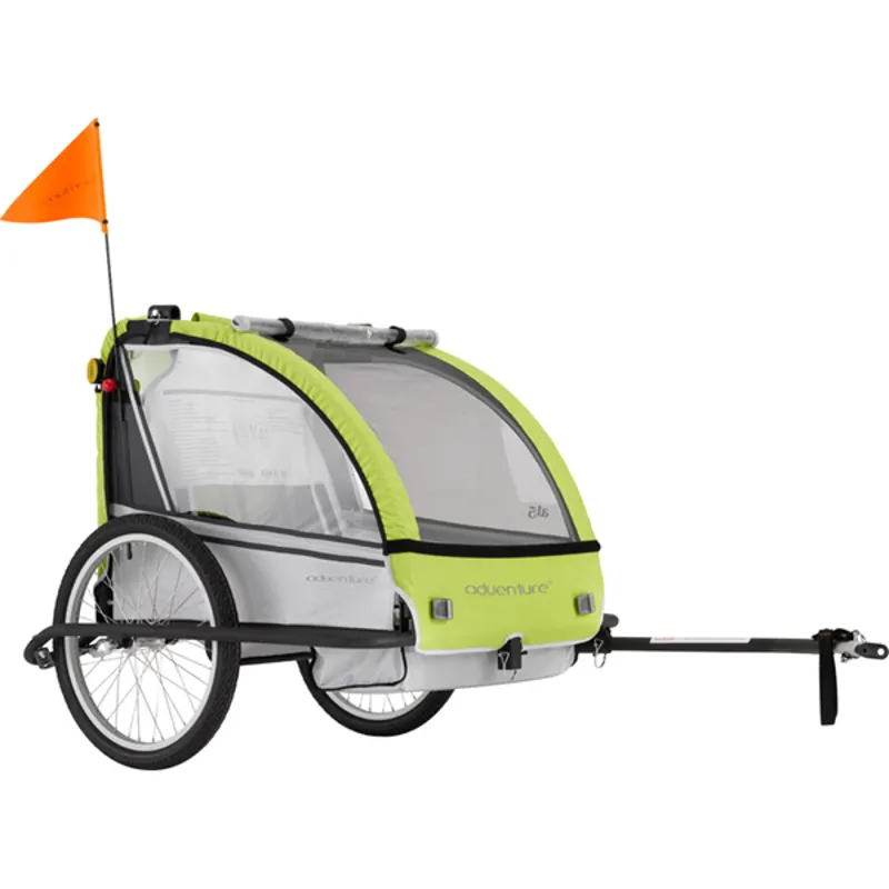 Adventure AT5 Alloy 2 Seater Bicycle Trailer - Green - 2 Seater