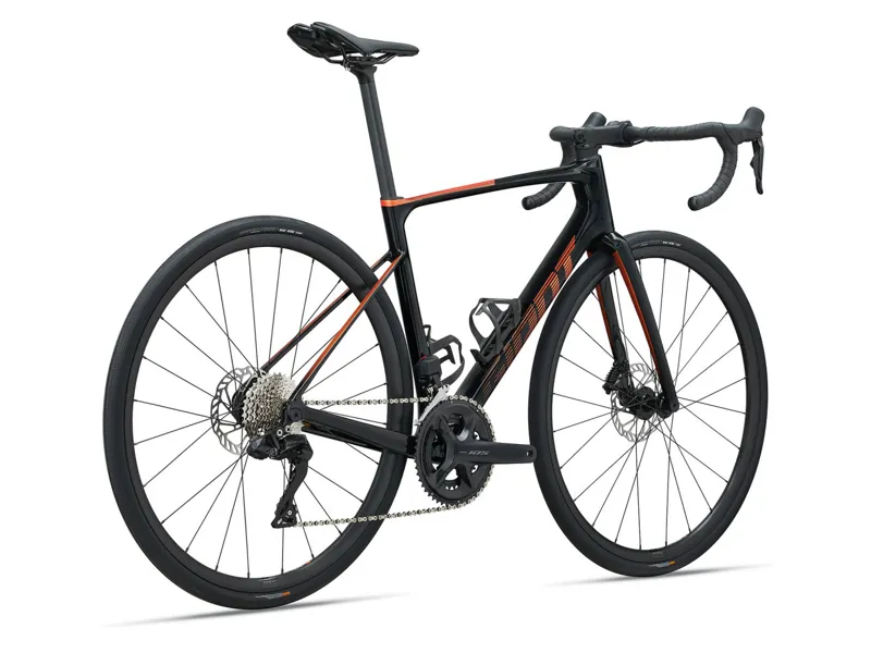 Giant Defy Advanced 1 2024 Carbon Endurance Road Bike - Black/Orange-1