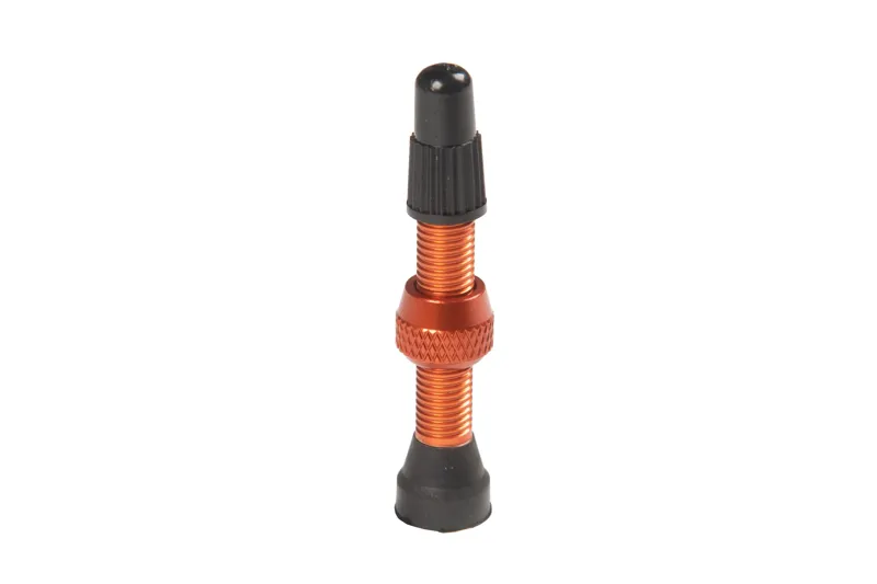 Stans No Tubes Alloy Presta Valves Pair - 35mm - Orange-2