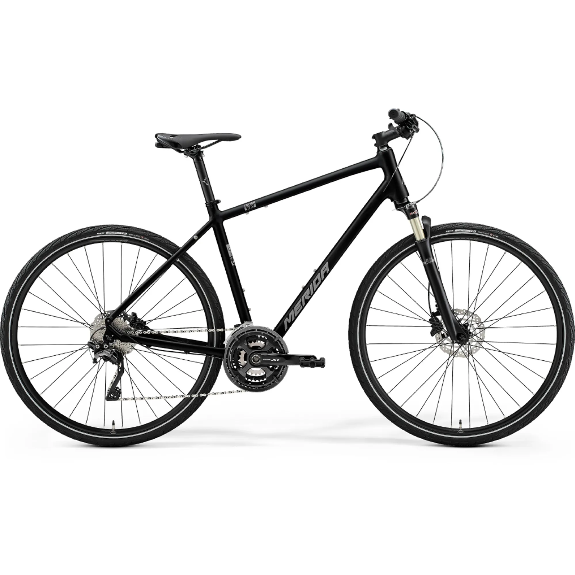 Merida Crossway 100 Hybrid Bike Black/Silver - Main Image