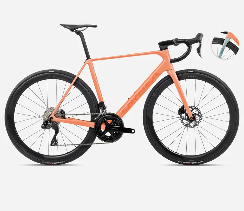 Orbea Orca M30i LTD PWR 2024 Carbon Road Bike - Orange Cloud/Blue