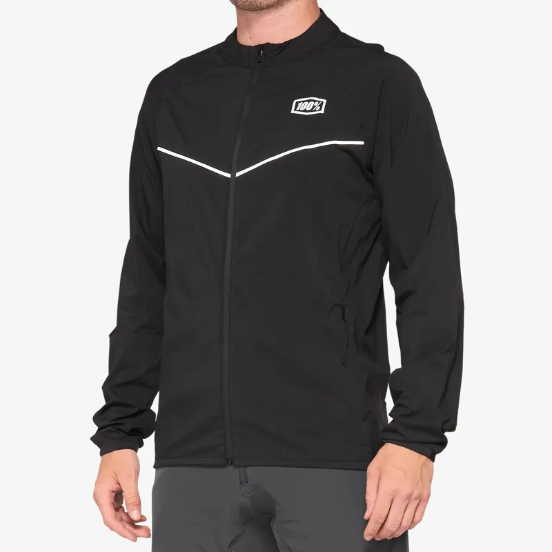 100 Percent Corridor Stretch Windbreaker Men's Jacket - Black