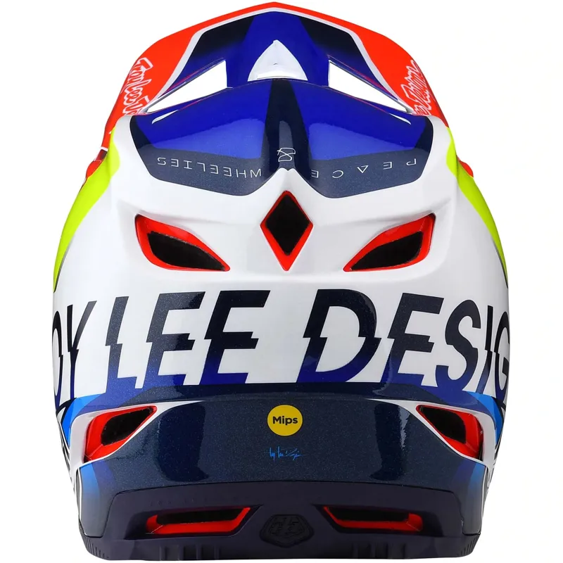 Troy Lee Designs D4 Composite MIPS Full Face Helmet - Qualifier White/Blue-3