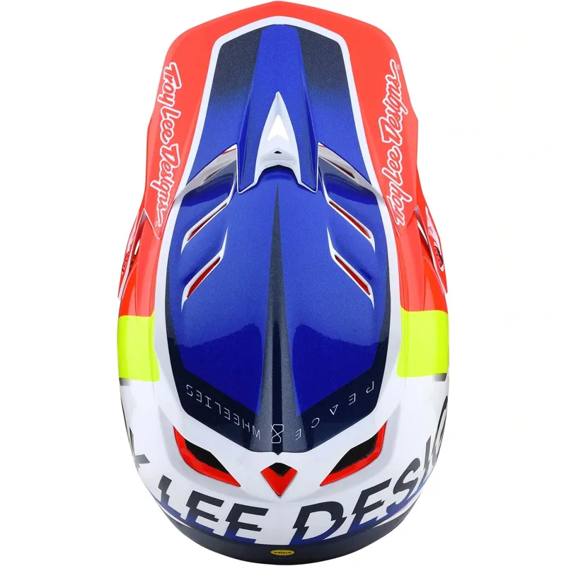 Troy Lee Designs D4 Composite MIPS Full Face Helmet - Qualifier White/Blue-4