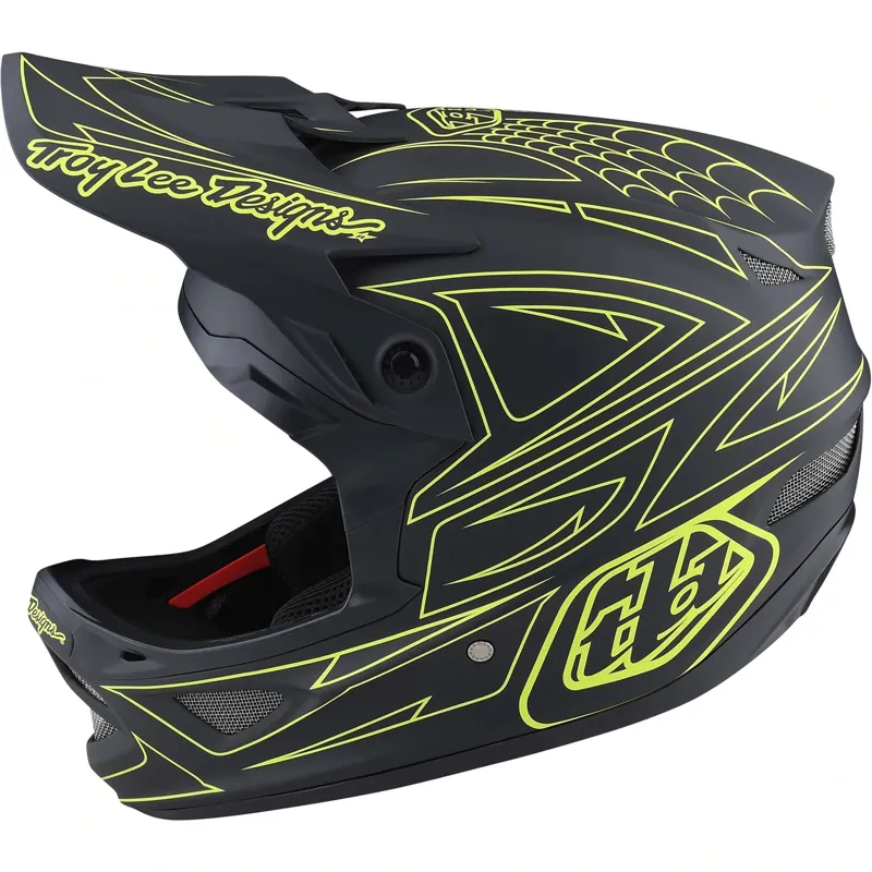 Troy Lee Designs D3 Fiberlite MIPS Full Face Helmet -Spider Stripe Yellow-1