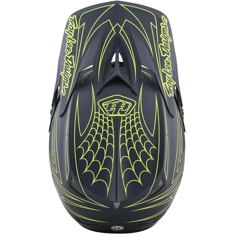 Troy Lee Designs D3 Fiberlite MIPS Full Face Helmet -Spider Stripe Yellow-2