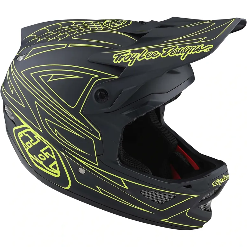 Troy Lee Designs D3 Fiberlite MIPS Full Face Helmet -Spider Stripe Yellow-7