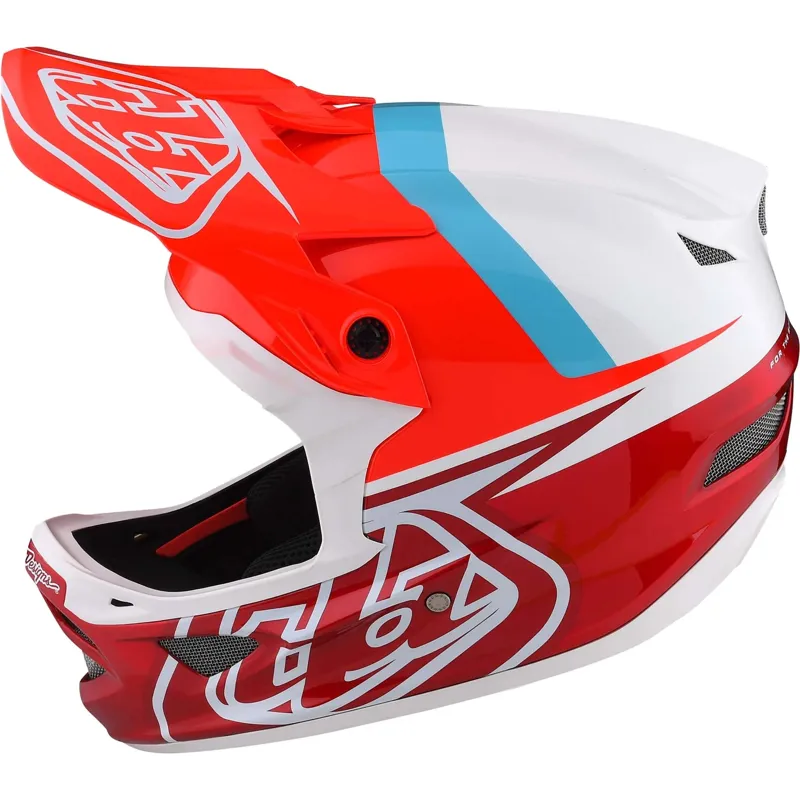 Troy Lee Designs D3 Fiberlite MIPS Full Face Helmet - Slant Red-1