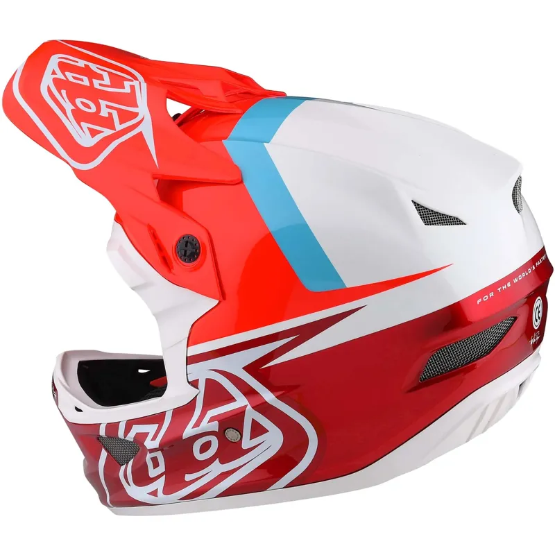 Troy Lee Designs D3 Fiberlite MIPS Full Face Helmet - Slant Red-2