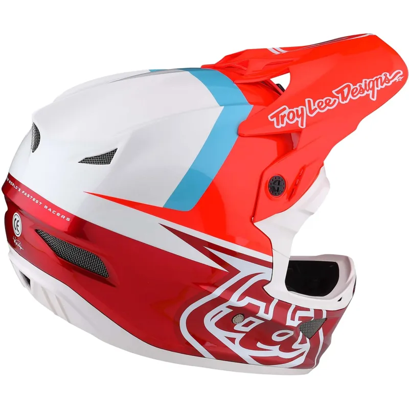 Troy Lee Designs D3 Fiberlite MIPS Full Face Helmet - Slant Red-4