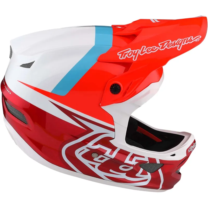 Troy Lee Designs D3 Fiberlite MIPS Full Face Helmet - Slant Red-5