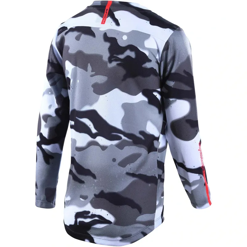 Troy Lee Designs Flowline Youth Long Sleeve Jersey - Spray Camo White-1