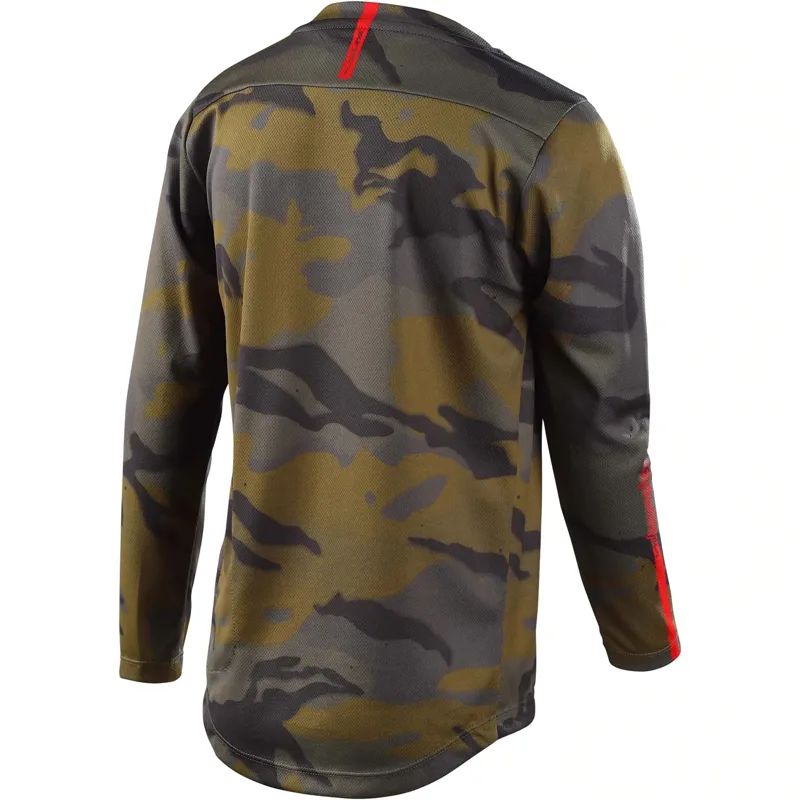 Troy Lee Designs Flowline Youth Long Sleeve Jersey - Spray Camo Army-1