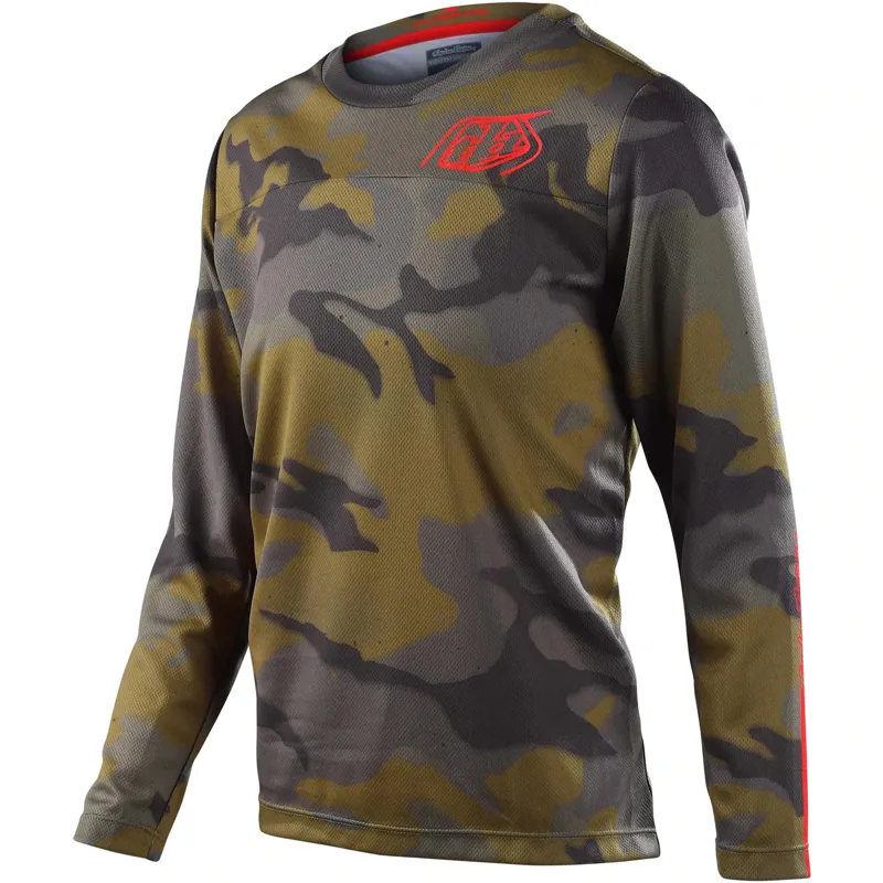 Troy Lee Designs Flowline Youth Long Sleeve Jersey - Spray Camo Army
