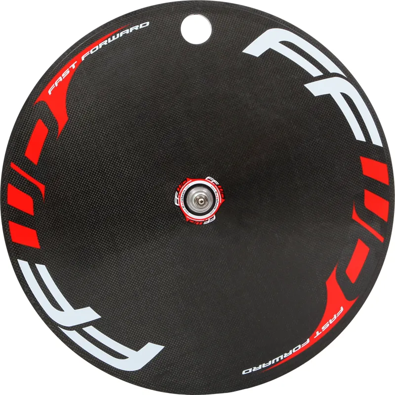 FFWD Disc Wheel TT/Tri Full Carbon Tubular Rear Wheel - Black/Red