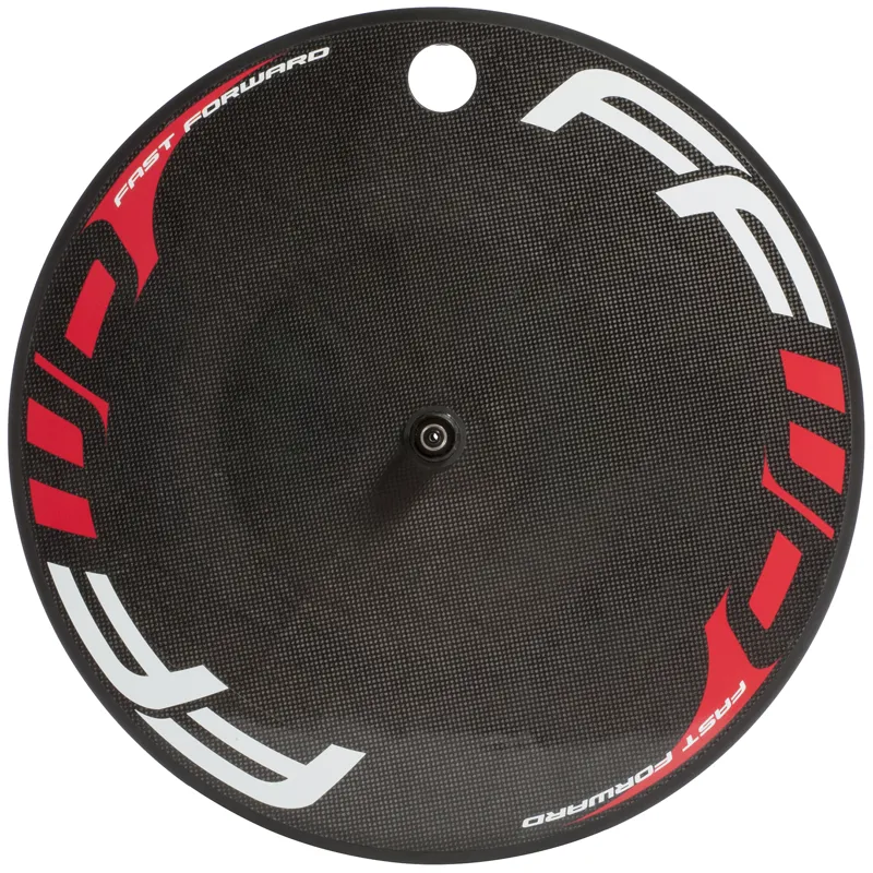 FFWD Disc Wheel TT Tri Full Carbon Clincher Rear Wheel Black Red