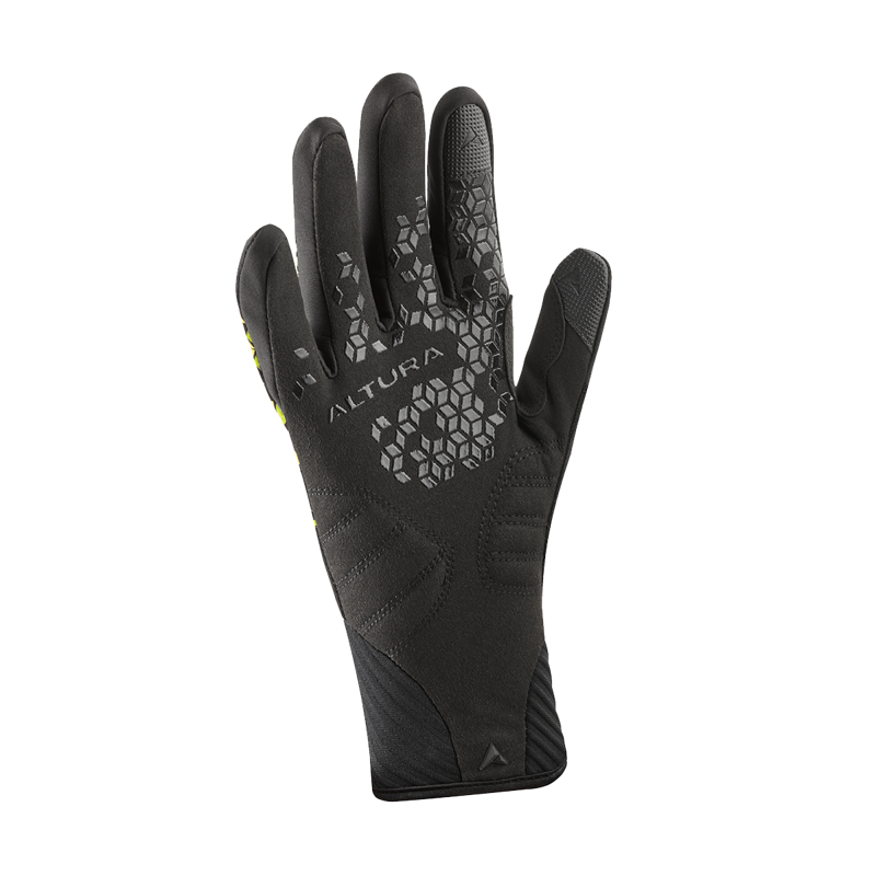 Altura Nightvision Windproof Long Finger Gloves - Black/Hi-Viz Yellow-1