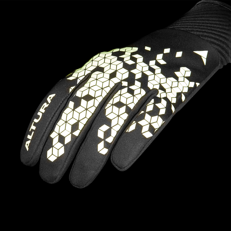 Altura Nightvision Windproof Long Finger Gloves - Black/Hi-Viz Yellow-3
