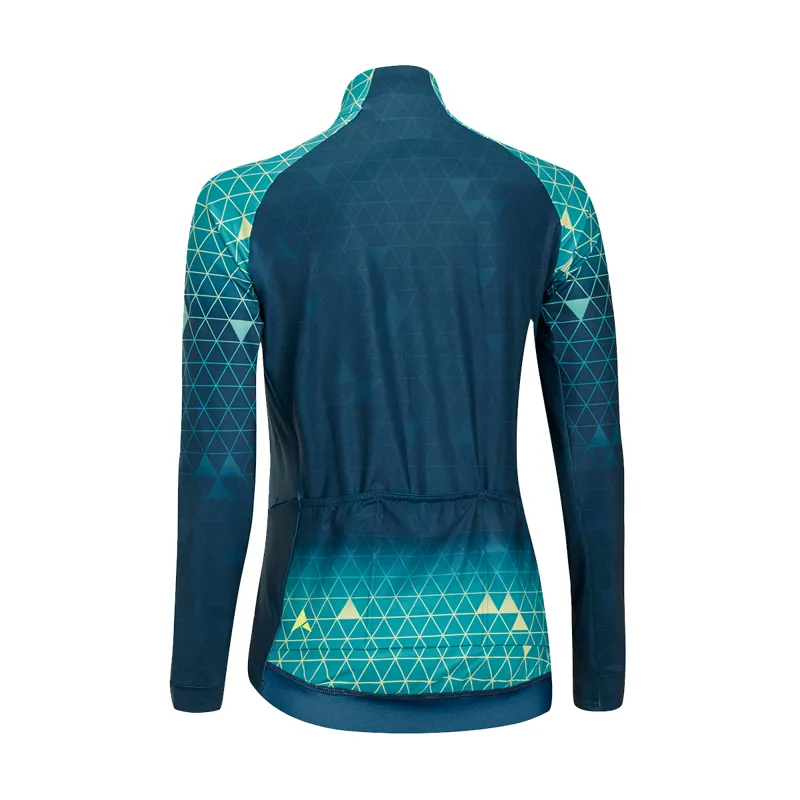 Altura Icon Womens Long Sleeve Jersey - Grid - Green/Teal-1