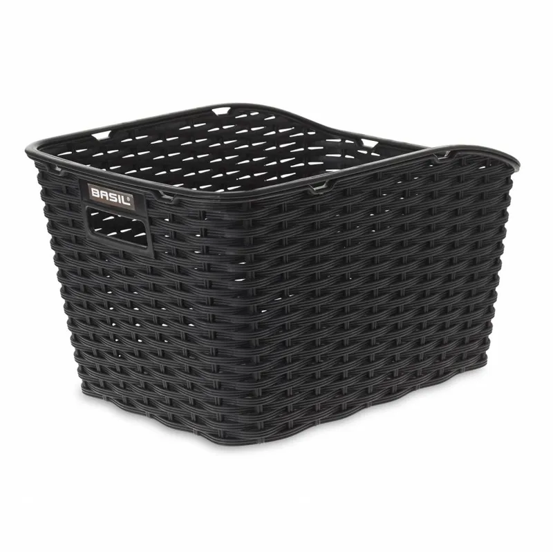 Basil Weave WP Synthetic Rear Basket - Black - 43cm x 32xm x 25cm