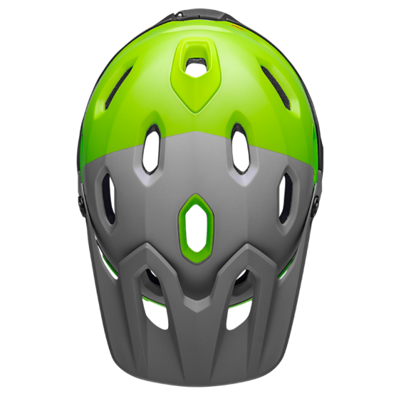 Bell Super DH MIPS Full Face MTB Helmet - Grey/Green/Black-5